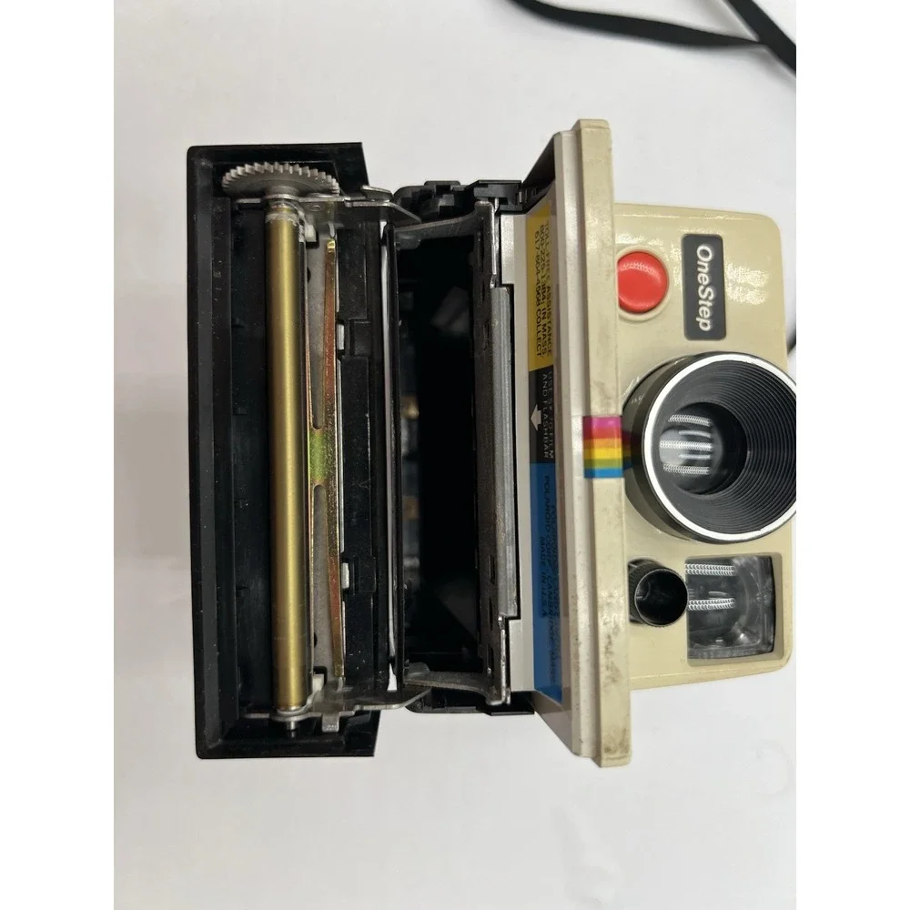 Vintage Polaroid OneStep SX-70 Land Camera Rainbow Stripe White Untested